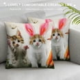 thumbnail image 3 of JEUXUS  Cat with Rabbit Ears Throw Pillow Covers , Accent Pillows Pillow Case Sofa Pillow Covers, Decorative Pillow Covers Throw Pillows for Couch Bedroom Living Room, 3 of 5