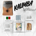 thumbnail image 3 of Kalimba Thumb Piano 17 Keys, Portable Mbira Finger Piano Gifts for Kids and Adults Beginners Wood, 3 of 5