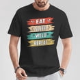 thumbnail image 2 of Distressed Eat Sleep Weld Repeat Welding Graphic Tee Unisex Adult Cotton Casual Welder Work Humor Gift T-Shirt, Size L, Color Black, 2 of 4