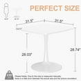 thumbnail image 6 of LTTROMAT White Square Dining Table, Mid-Century Modern Tulip Pedestal Dining Table, Kitchen and Living Room Table for Small Spaces, 6 of 11