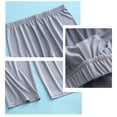 thumbnail image 5 of SHTXOZHI Mens Pajamas Sets 2 Piece Outfits Short Sleeve Sleepwear Soft Loungewear Pants Plus Size Loose Homewear, 5 of 5