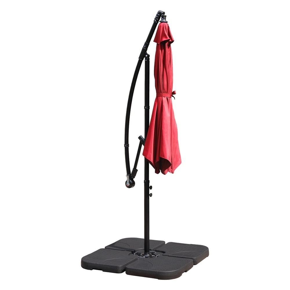 Abble 94.50" Red Hexagon Cantilever Patio Umbrella, Adjustable Height