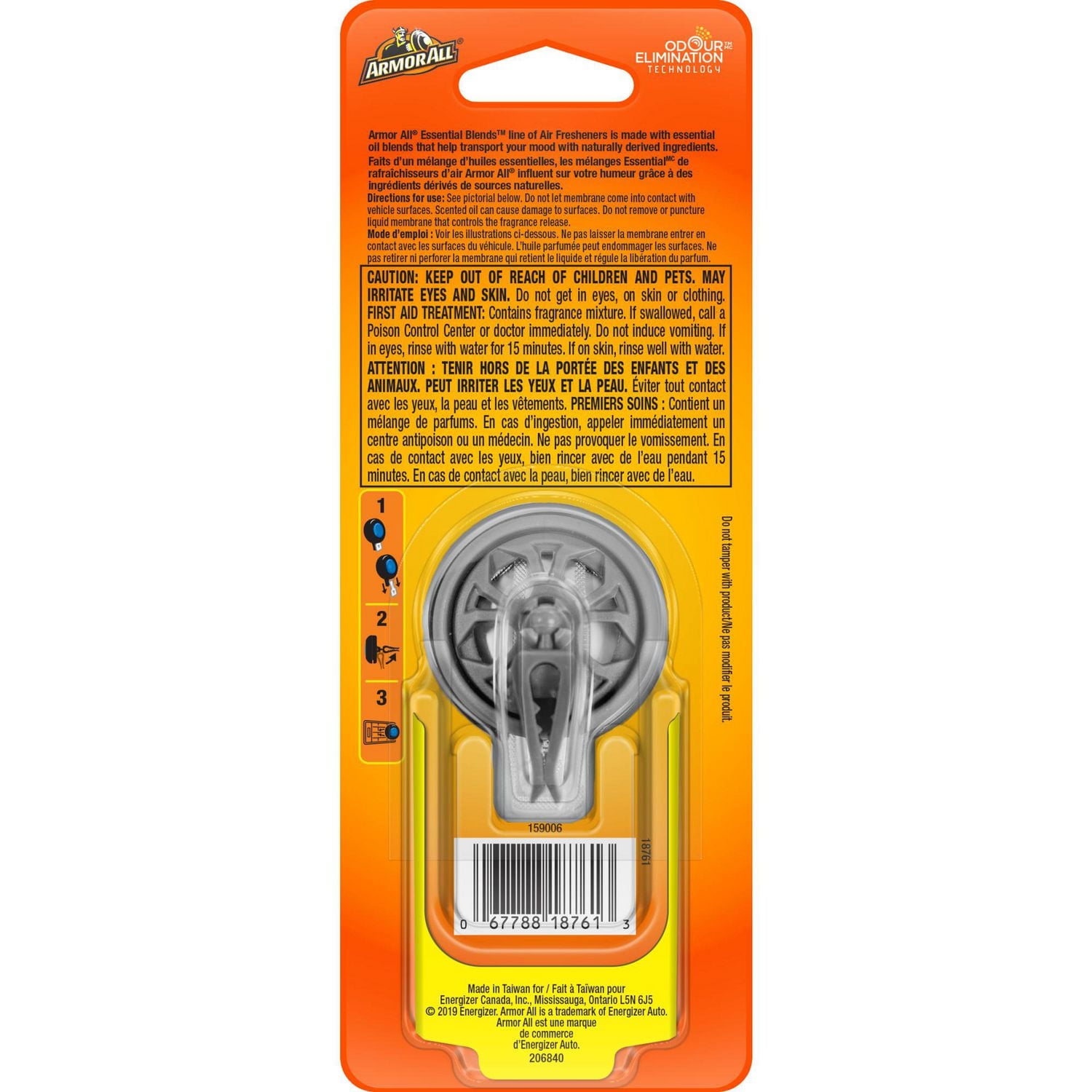 Armor All Essential Blends Air Freshening Vent Clip – Citrus Pomegranate Scent (2.5 ML)