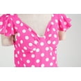 thumbnail image 5 of B91xZ Robes pour Femmes Robe Chemise à Manches Courtes Plissée Boutonnée Col en V Décontractée Travail Fluide, Rose Vif TG, 5 of 5