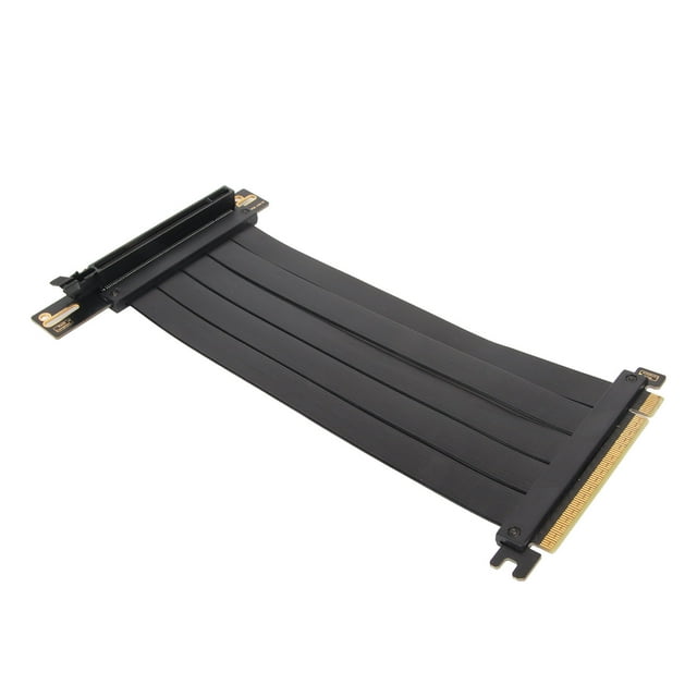 PCIE 4.0 X16 Riser Cable High Speed Flexible Extender Card Extension Port 90 Degree GPU Extension Cable for RTX 4090 Black 60cm / 23.6in