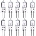 thumbnail image 1 of Bombillas halógenas G4, lámpara con base de clavija halógena G4 de 12 V 20 W, 2800 K, luz blanca cálida regulable, lámpara de cápsula transparente G4, paquete de 10 [Clase energética C], 1 of 5