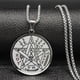 thumbnail image 2 of Collar de cadena de acero inoxidable con pentagrama y brujería para hombre, collar de tetragramatón, joyería de pentáculo Wicca, collar para hombre N1163, dorado, 2 of 5
