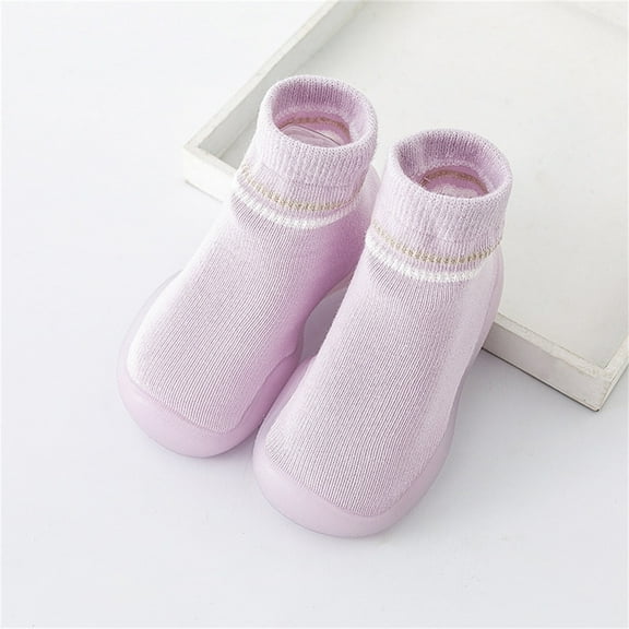 Sock Shoes Non- Baby Grip Socks Walking Shoes Breathable Lightwewight Soft Sole Rubber Cotton Socks Shoes Winter Socks for Boys Girls 0-6 Months