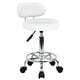 thumbnail image 1 of Taburete Giratorio KKTONER Blanco de Piel sintética con Respaldo Bajo y Reposapiés Ajustable para Of, 1 of 7