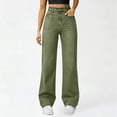 thumbnail image 2 of Women's High Waisted Straight Leg Baggy Jeans Trendy Cargo Denim Pants, 2 of 8
