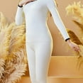 thumbnail image 3 of XuJwPNcy Thermal Underwear Sets for Women Square Neck Long Sleeve Warm Shirt with Legging Outfits Winter Clothing for Women（White,X-Large), 3 of 6