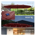 thumbnail image 4 of 14.4ft Solar Umbrella with Base, Double-Sided Patio Parasol - Wine Red, 4 of 9