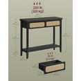 thumbnail image 3 of VASAGLE Console Table, Boho Entryway Table, Narrow Sofa Table, Entry Table with 2 Drawers, Behind Couch Table with Open Storage Shelf, Rounded Corners, for Living Room, Ash Black, 3 of 6