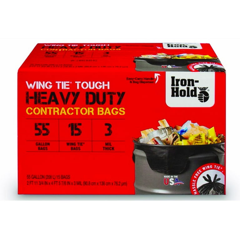 Super Tough 42 Gallon Wing-Tie Heavy Duty Contractor Garbage Trash Bags 20 Count