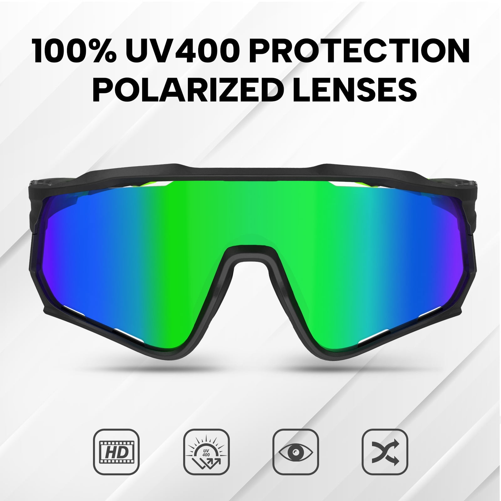 BUCKLOS Polarized Sunglasses Cycling UV400 Protection,TR90 Sports Goggles for Men Women,Running Baseball Golf Outdoor