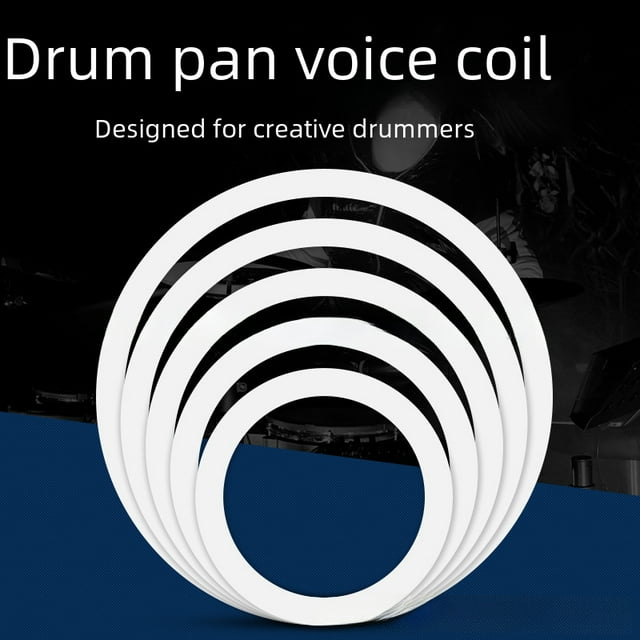 White Overtones Control Drum Muffling Rings Set - 10", 12", 14", 16" Sizes for Tom & Snare Drums | Professional Sound Reduction Pads for Home Practice & Studio Use | Easy-Install Universal Fit Drum