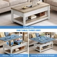 thumbnail image 4 of Dextrus Farmhouse Lift Top Coffee Table, 3 in 1 Multi-Function Center Table with Storage, OAK, 4 of 7