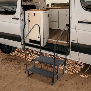 Selooye RV Steps with 2 Handrails, 3-Tier RV Stairs, 660lbs Heavy-Duty ...