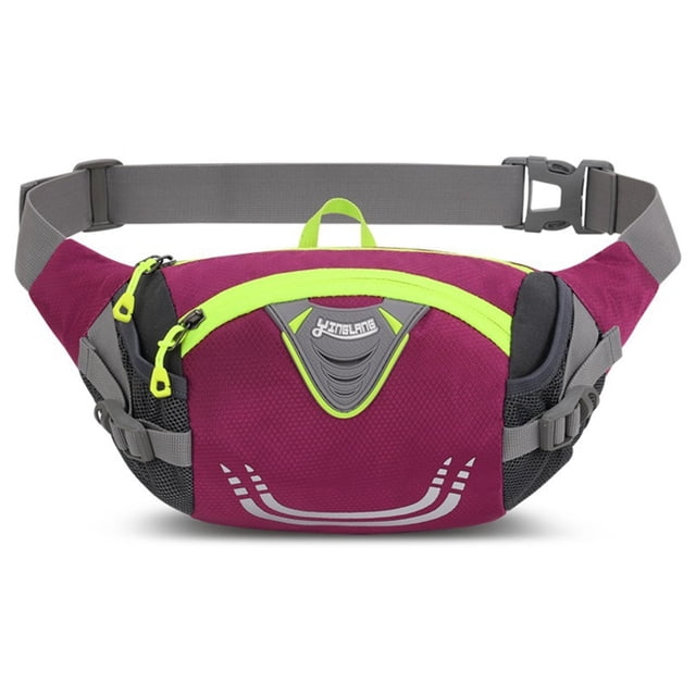 Riñonera Impermeable de Nailon para Senderismo, Riñonera Deportiva para Ciclismo, , Pesca, Senderismo, Color Rosa y Rojo