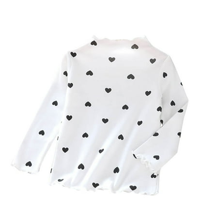 

Children Long Sleeves Bottoming Shirt T-Shirt Heart-Shaped High Collar Jacket