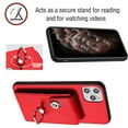 thumbnail image 6 of Allytech Wallet Case for Apple iPhone 12 Pro with Ring Holder Stand, Vintage Premium PU Leather 8 Cards Slots Shockproof Bumper Anti-Scratch Magnetic Closure Case Cover for iPhone 12 Pro,Red, 6 of 6