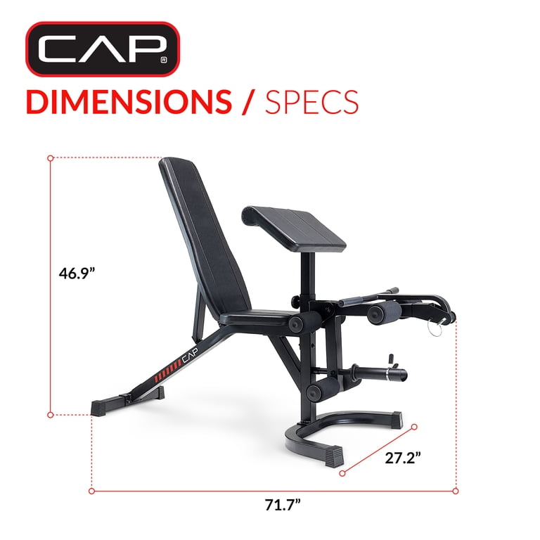 CAP Deluxe Adjustable Weight Bench, Preacher Curl Leg Press photo 4