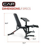 CAP Deluxe Adjustable Utility Weight Bench with Preacher Curl and Leg Press Attachment