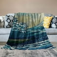 thumbnail image 2 of ONETECH Ocean Wave Throws Blankets for Couch Plush Throw Blankets Soft Cozy Blanket Throw Blanket Couch Blanket Reversible Bed Throw TV Blanket Comfort Gifts, 2 of 6