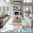 thumbnail image 3 of 5x7 Area Rugs for Living Room, Marine Life Non Slip Area Rugs for Kitchen Bedroom Entryway, Nautical Underwater Coral Shell Starfish Watercolor Washable Carpet Runner Rug Floor Mats for Bedroom, 3 of 8