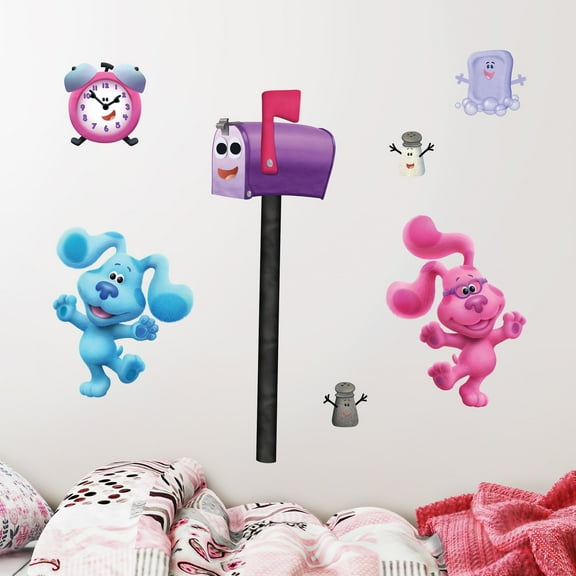 Wall Palz Blue's Clues Wall Decals - Blue, Magenta, Mailbox Vinyl Wall Stickers for Bedroom Decorations - Peel and Stick Room Decor