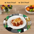 thumbnail image 4 of Modern Green Grey Round 13 Inch Placemats Set of 8, Abstract Geometric Color Blocks HeatResistant Non Slip Place Mats for Dining Table, Wipeable Braided Kitchen Table Mats for Housewarming, 4 of 9