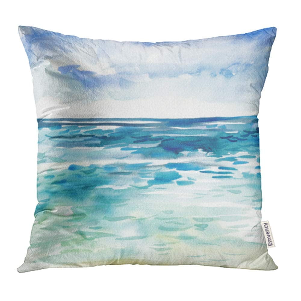 USART Blue Sky Sea Hand Painting Watercolor Blue Abstract Aqua Beach