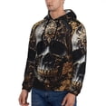 thumbnail image 3 of Fotbe Men's Hoodie with Gold Pattern Black Skull Pattern - Kangaroo Pocket Pullover Hooded Sweatshirt, Perfect for Daily Wear, Travel, and Home-XX-Large, 3 of 7