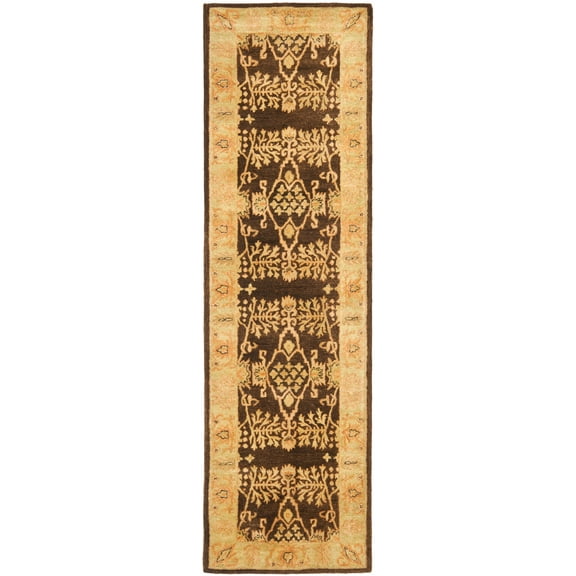 SAFAVIEH Bergama Tarah Oriental Wool Runner Rug, Brown/Green, 2'3" x 10'