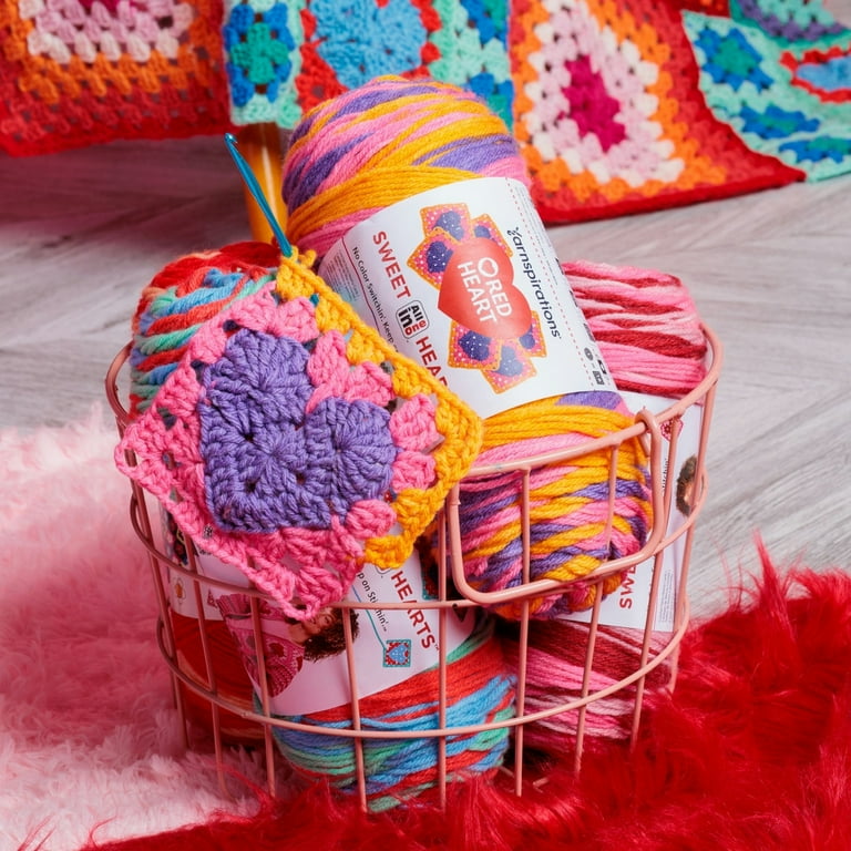 Red Heart® AIO Sweet Hearts™ #4 Worsted (Medium) Acrylic Yarn