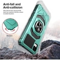 thumbnail image 6 of Compatible for TCL A3 Case / TCL A30 Case / TCL ION Z Case w/Tempered Glass Screen Protector [Military Grade] Ring Car Mount Kickstand Shockproof Hard Phone Case - Teal, 6 of 7