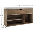 thumbnail image 3 of Ourlova Shoe Storage Bench with Cushion, Entryway Bench with Lift-Top Storage Box and 2 Tiers Open Shoe Rack, Wooden Shoe Bench for Entryway, Bedroom, 3 of 7