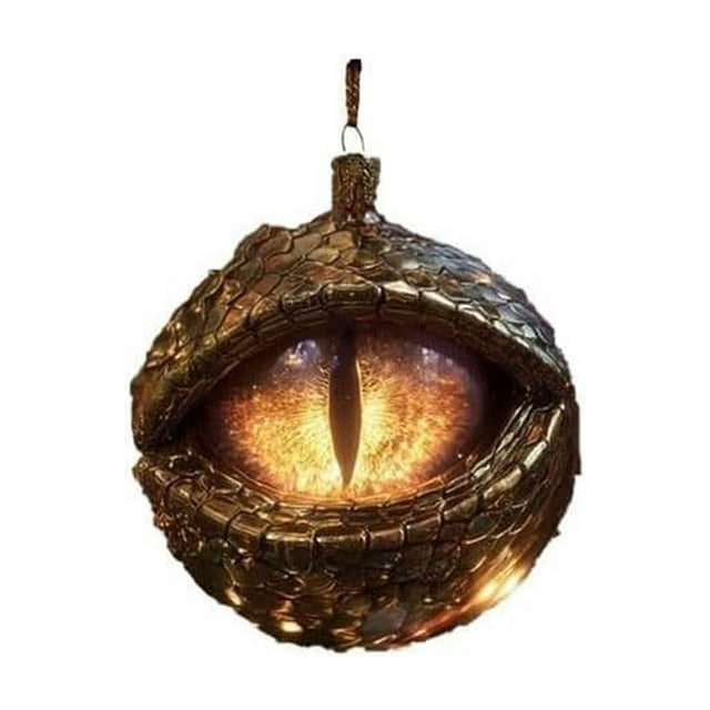 Christmas Tree Ornament Eye Design With String Medieval Fantasy Theme 3.15 in x 3.5 in Holiday Decoration