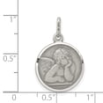 thumbnail image 2 of 925 Sterling Silver Solid Satin Polished Oxidized Religious Guardian Angel Medal Charm 20x15mm Wide Pendant Necklace for, 2 of 2