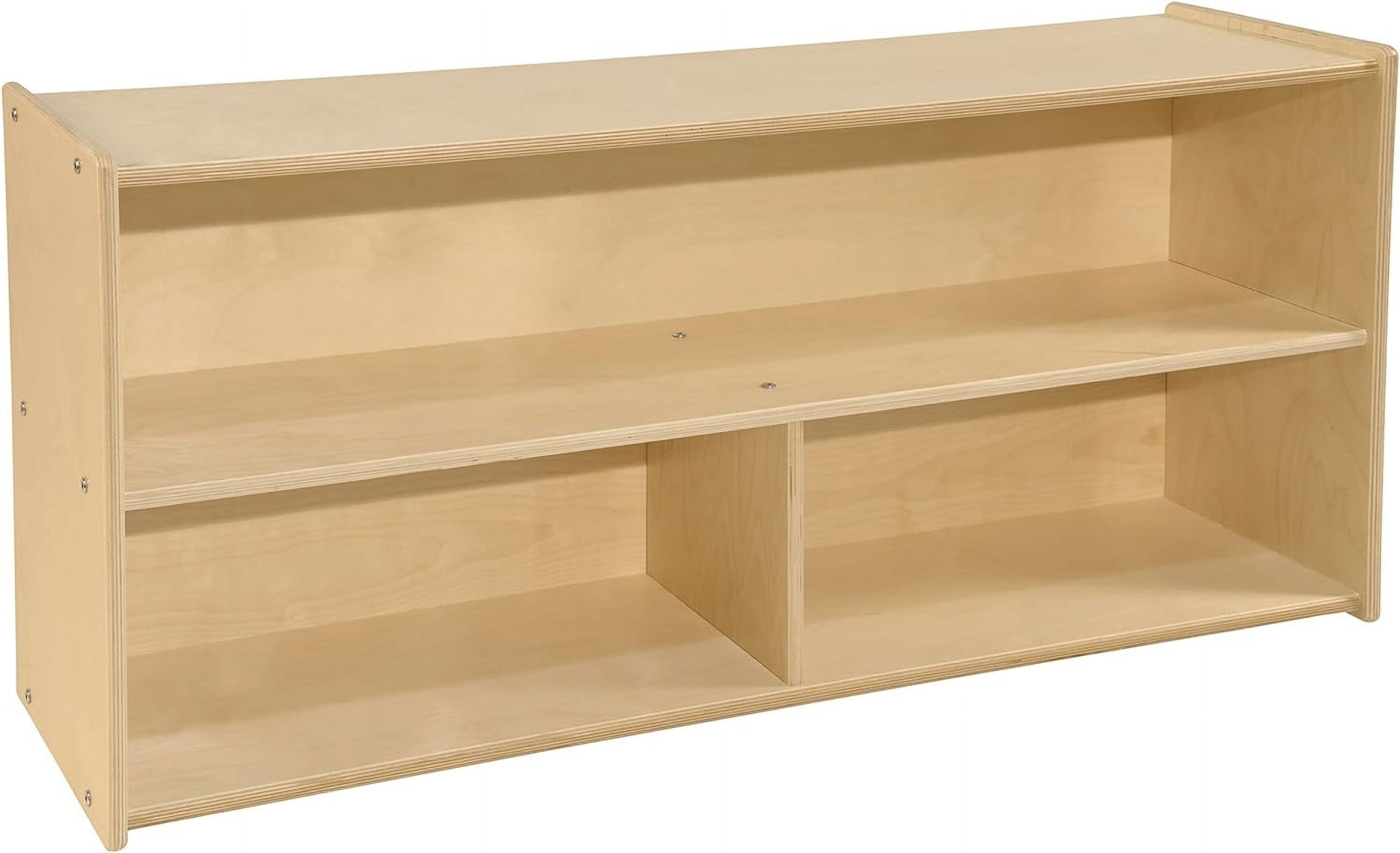 RRI Goods 2-Shelf Kids Bookshelf & Toy Storage Organizer, 3-Section Montessori Shelves