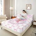 thumbnail image 4 of Castle Fairy Letter Monogrammed A Twin Sheet Sets 3pcs for Boys Girls,Kawaii Floral Bow Twin Fitted Sheet Microfiber,Dreamy Princess Breathable Flat Sheet,Breathable Home Decor, 4 of 7