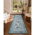 thumbnail image 3 of Garvee 2'x6' Vintage Floral Print Runner Rug Botanical Carpet, Washable Rug with Non-Slip Backing for Hallway BedRoom Kitchen, Blue, 3 of 7