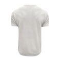 thumbnail image 5 of CIENVNSTG Comfortable Lightweight Basic Mens T-Shirts Waffle Knit Crew Neck 3 Button Solid Color Collarless Short Sleeve Breathable Casual Tops For Summer Daily Outfits White XL, 5 of 5