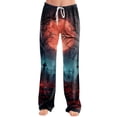 thumbnail image 3 of Fabrcox Halloween Pajama Pants for Women Funny Ghost Pumpkin Candy Womens Sleep Pants Fall Winter Festival Comfy Women's Lounge Pants Red XL, 3 of 5