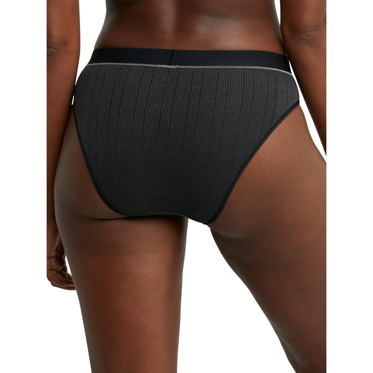 Hanes Originals Women's Hi-Leg Underwear, Soft & Stretchy Ribbed Blend,  3-Pack 