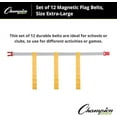 thumbnail image 2 of Champion Sports Adjustable Magnetic Flag Football Belts: Flag Football Belt Set - Adjustable Flag Football Belts with Magnet Buckles - White Belt with 3 Yellow Flags and Buckle - XLarge Size, 12 Pack, 2 of 5