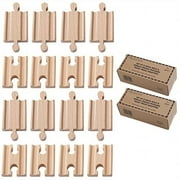 Orbrium 2X Pack of 8, 16 Pcs Toys Male-Male Female-Female Wooden Train Track Adapters Fits Thomas The Tank Engine, Brio Chuggington Adapter