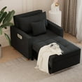 thumbnail image 2 of AECOJOY Fauteuil-Lit Convertible 3-en-1 de 36 Pouces et Canapé-Lit Futon avec Dossier Réglable et 2 Oreillers - Noir, 2 of 8