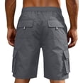 thumbnail image 5 of Men's Cargo Shorts Quick Dry Lightweight Knee Length Bermuda Shorts with Pockets Elastic Waist Work Hiking Short, 2XL, 5 of 5