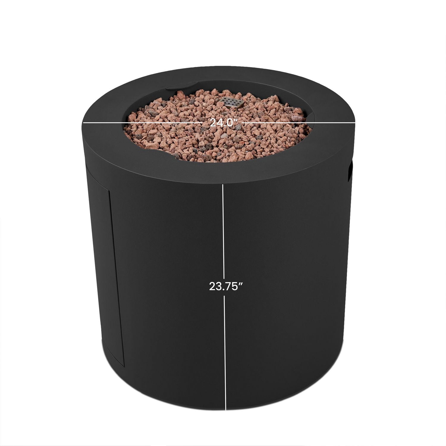 Aegean 24" Round Steel Propane Fire Pit Table with Hidden Tank